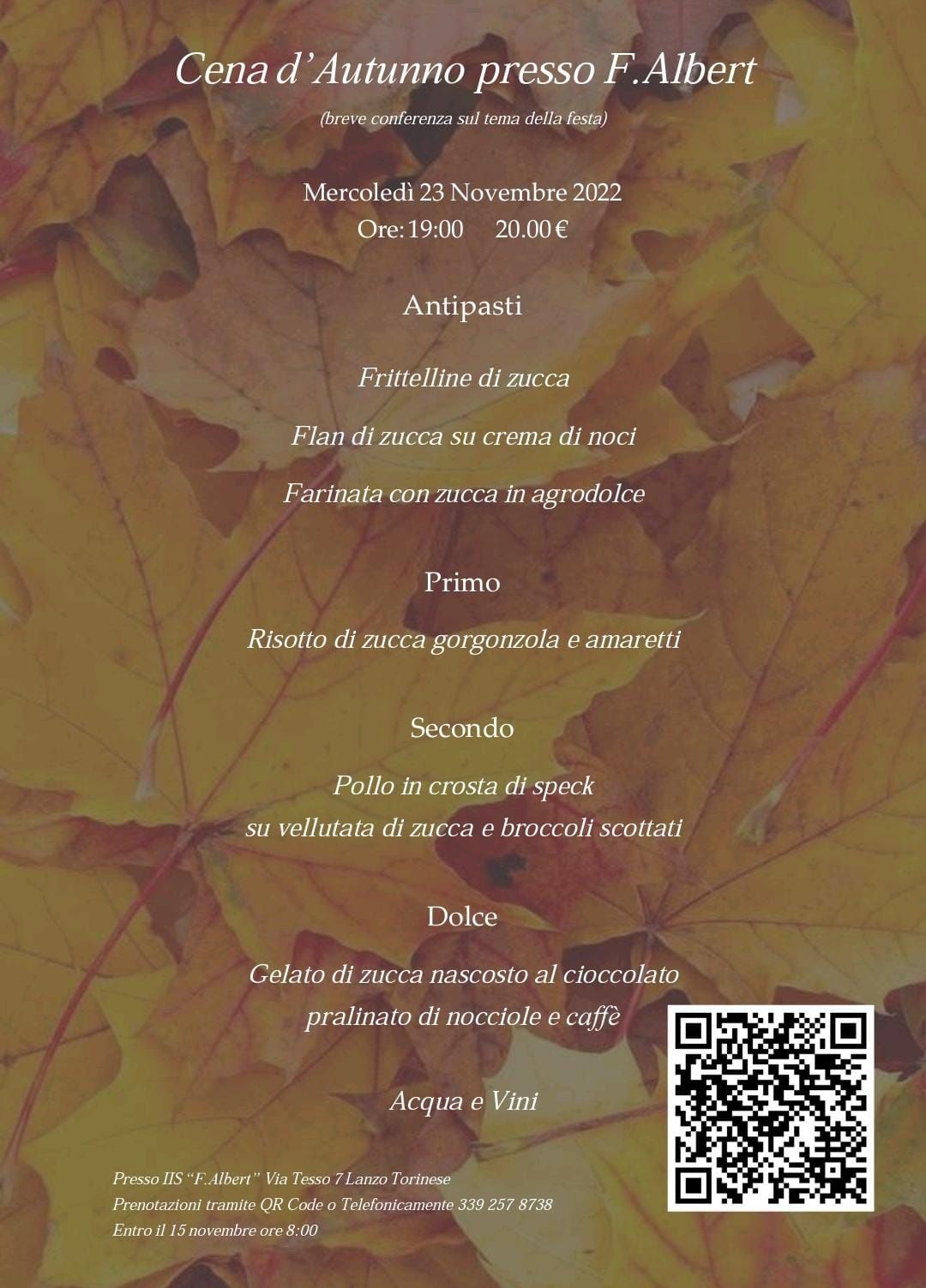 Cena d'autunno all'Albert - 23 novembre