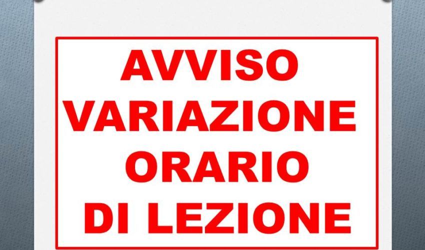 Variazione Orario