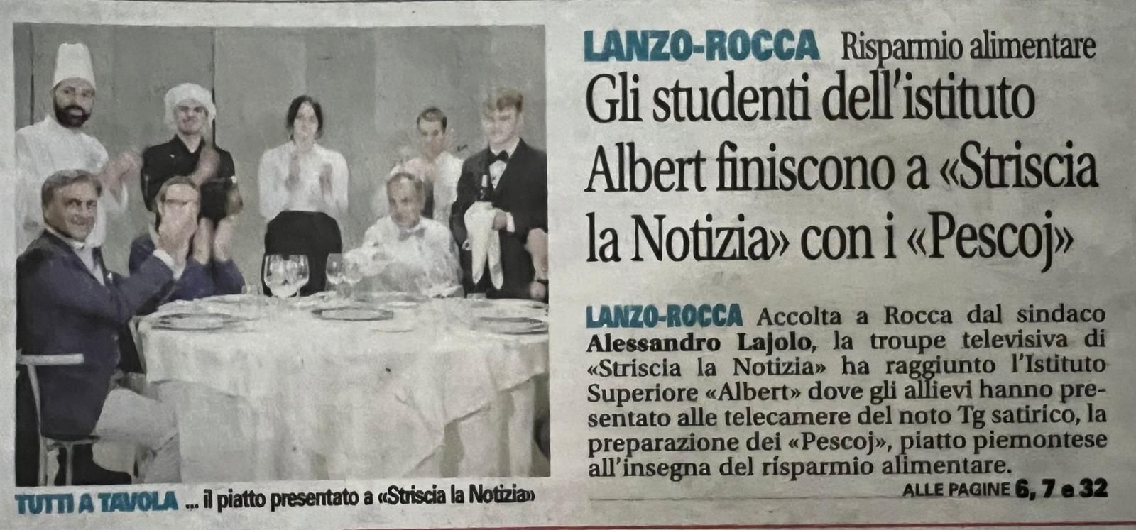 Gli studenti dell'Albert finiscono a "Striscia la Notizia" con i "Pescoj"