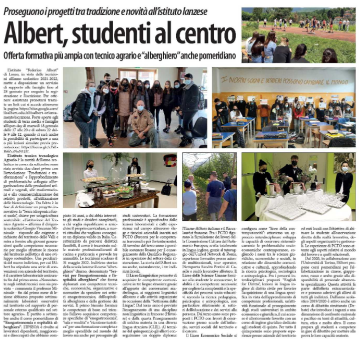 Albert, studenti al centro