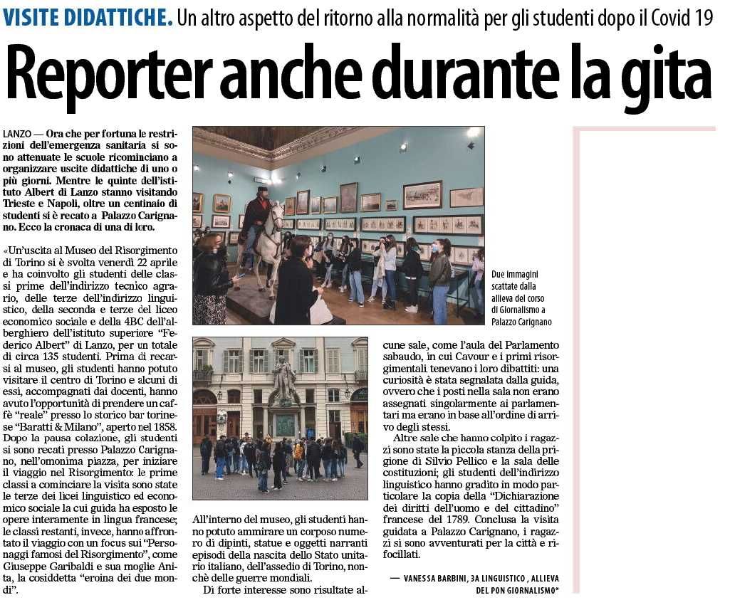 Reporter anche durante la gita