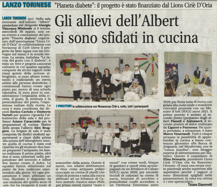 Gli allievi dell'Albert si sono sfidati in cucina