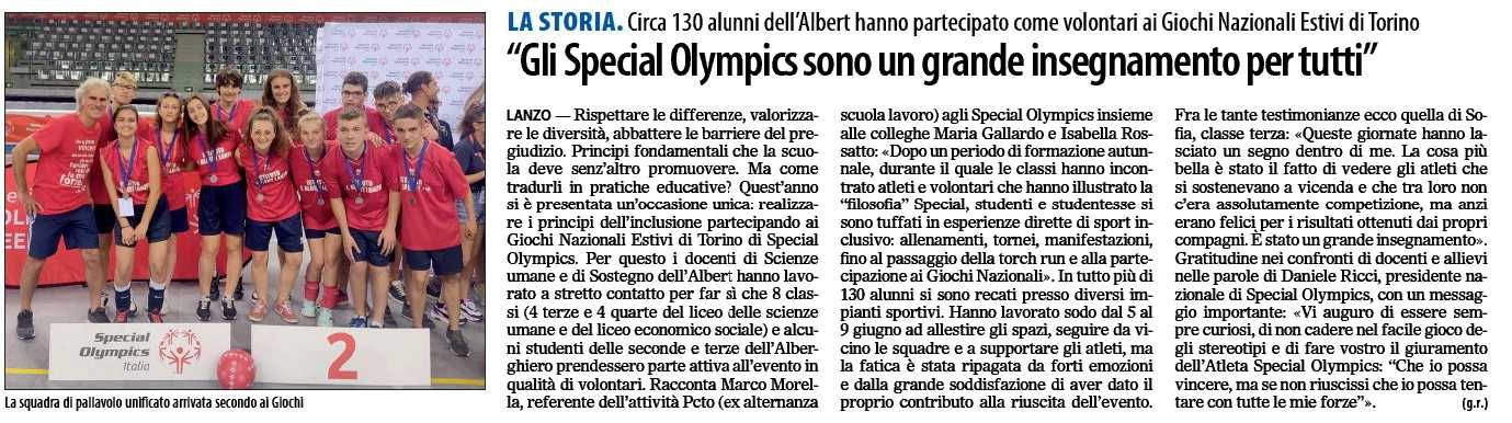 Gli Special Olympics sono un grande insegnamento per tutti