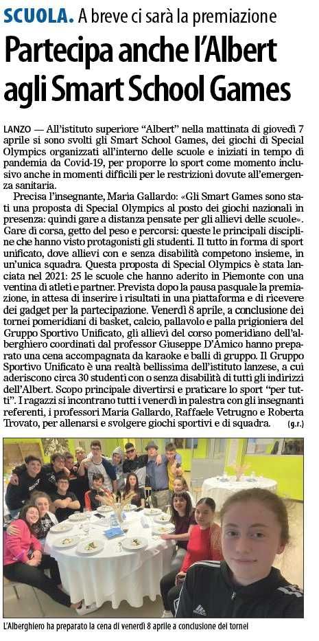 Partecipa anche l'Albert agli Smart School Games