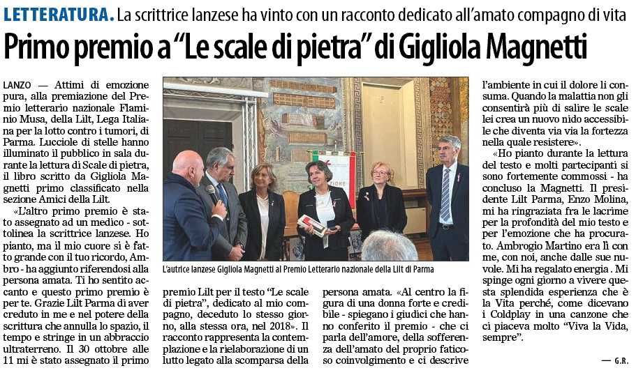 Primo premio a "Le scale di pietra" di Gigliola Magnetti